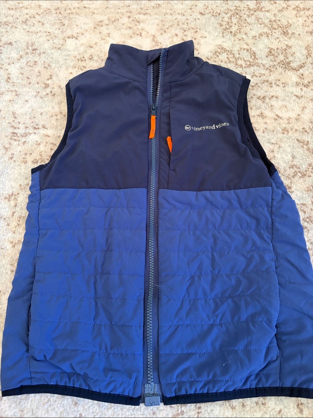 Vineyard Vines Two-Tone Navy and Royal Blue Quilted Vest